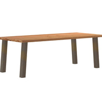 Esstisch mit Baumkanten 220x100x74 cm Massivholz Eiche Rechteck