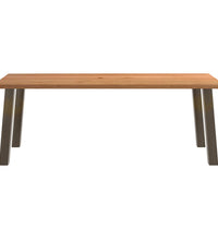 Esstisch mit Baumkanten 220x100x74 cm Massivholz Eiche Rechteck