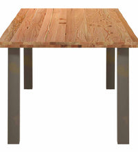 Esstisch mit Baumkanten 220x100x74 cm Massivholz Eiche Rechteck