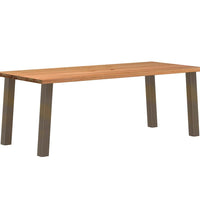 Esstisch mit Baumkanten 220x100x74 cm Massivholz Eiche Rechteck