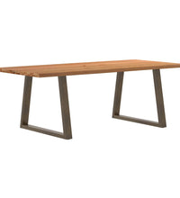 Esstisch mit Baumkanten 220x100x74 cm Massivholz Eiche