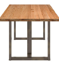 Esstisch mit Baumkanten 220x100x74 cm Massivholz Eiche Rechteck