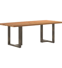 Esstisch mit Baumkanten 220x100x74 cm Massivholz Eiche Rechteck