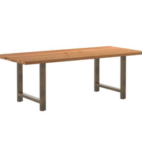 Esstisch mit Baumkanten 220x100x74 cm Massivholz Eiche Rechteck