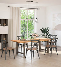Esstisch mit Baumkanten 220x100x74 cm Massivholz Eiche Rechteck