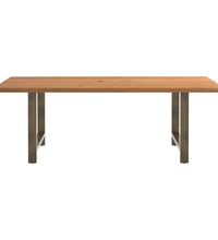 Esstisch mit Baumkanten 220x100x74 cm Massivholz Eiche Rechteck
