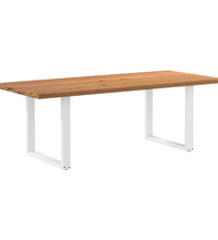 Esstisch mit Baumkanten 220x100x74 cm Massivholz Eiche Rechteck