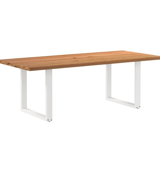 Esstisch mit Baumkanten 220x100x74 cm Massivholz Eiche Rechteck