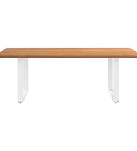 Esstisch mit Baumkanten 220x100x74 cm Massivholz Eiche Rechteck