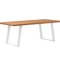 Esstisch mit Baumkanten 220x100x74 cm Massivholz Eiche Rechteck