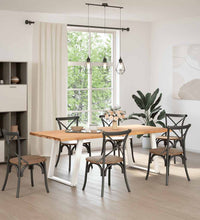 Esstisch mit Baumkanten 220x100x74 cm Massivholz Eiche Rechteck