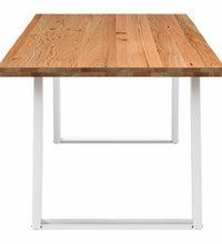 Esstisch mit Baumkanten 220x100x74 cm Massivholz Eiche Rechteck