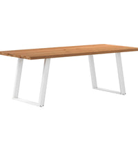 Esstisch mit Baumkanten 220x100x74 cm Massivholz Eiche Rechteck