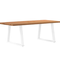 Esstisch mit Baumkanten 220x100x74 cm Massivholz Eiche