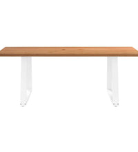 Esstisch mit Baumkanten 220x100x74 cm Massivholz Eiche