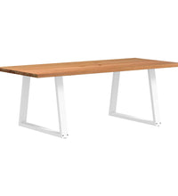 Esstisch mit Baumkanten 220x100x74 cm Massivholz Eiche