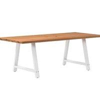 Esstisch mit Baumkanten 220x100x74 cm Massivholz Eiche Rechteck