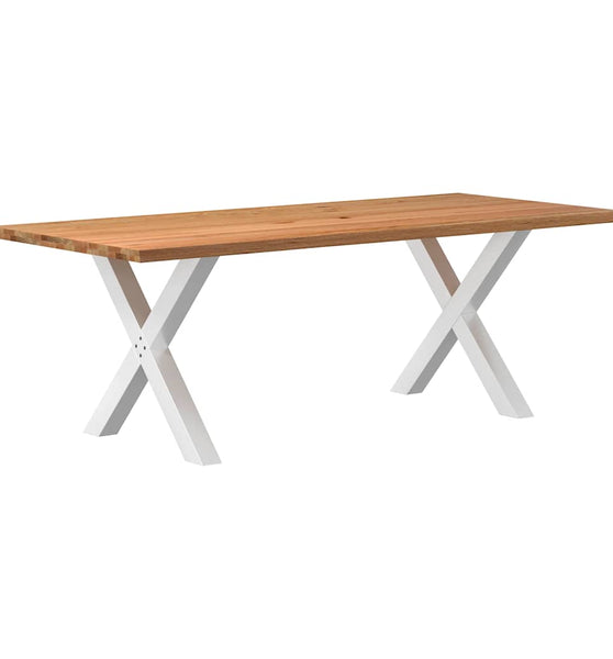 Esstisch mit Baumkanten 220x100x74 cm Massivholz Eiche Rechteck