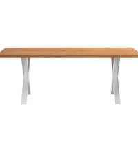 Esstisch mit Baumkanten 220x100x74 cm Massivholz Eiche Rechteck