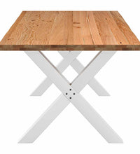 Esstisch mit Baumkanten 220x100x74 cm Massivholz Eiche Rechteck