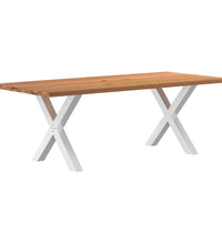 Esstisch mit Baumkanten 220x100x74 cm Massivholz Eiche Rechteck