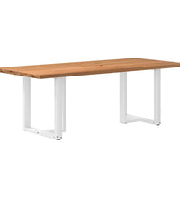 Esstisch mit Baumkanten 220x100x74 cm Massivholz Eiche Rechteck