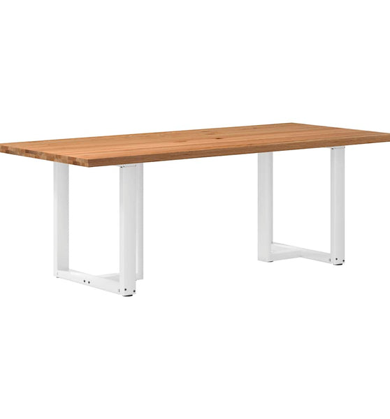 Esstisch mit Baumkanten 220x100x74 cm Massivholz Eiche Rechteck