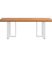 Esstisch mit Baumkanten 220x100x74 cm Massivholz Eiche Rechteck