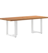 Esstisch mit Baumkanten 220x100x74 cm Massivholz Eiche Rechteck