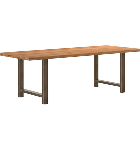 Esstisch mit Baumkanten 240x100x74 cm Massivholz Eiche Rechteck
