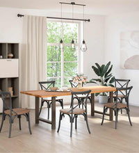 Esstisch mit Baumkanten 240x100x74 cm Massivholz Eiche Rechteck