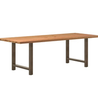Esstisch mit Baumkanten 240x100x74 cm Massivholz Eiche Rechteck