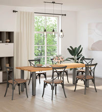 Esstisch Hellbraun 240x100x74 cm Massivholz Eiche Rechteckig