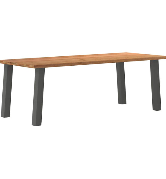 Esstisch Hellbraun 240x100x74 cm Massivholz Eiche Rechteckig