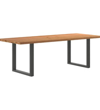 Esstisch mit Baumkanten 240x100x74 cm Massivholz Eiche Rechteck