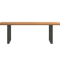 Esstisch mit Baumkanten 240x100x74 cm Massivholz Eiche Rechteck