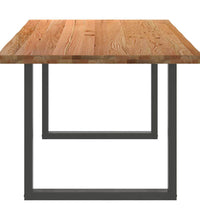 Esstisch mit Baumkanten 240x100x74 cm Massivholz Eiche Rechteck