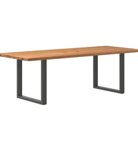 Esstisch mit Baumkanten 240x100x74 cm Massivholz Eiche Rechteck