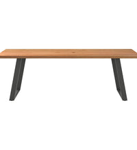 Esstisch mit Baumkanten 240x100x74 cm Massivholz Eiche Rechteck