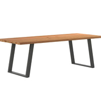 Esstisch mit Baumkanten 240x100x74 cm Massivholz Eiche Rechteck