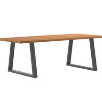 Esstisch mit Baumkanten 240x100x74 cm Massivholz Eiche