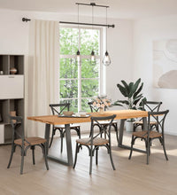 Esstisch mit Baumkanten 240x100x74 cm Massivholz Eiche