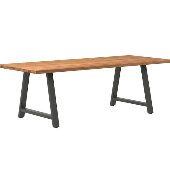 Esstisch mit Baumkanten 240x100x74 cm Massivholz Eiche Rechteck