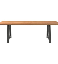 Esstisch mit Baumkanten 240x100x74 cm Massivholz Eiche Rechteck