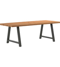 Esstisch mit Baumkanten 240x100x74 cm Massivholz Eiche Rechteck