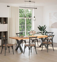 Esstisch mit Baumkanten 240x100x74 cm Massivholz Eiche Rechteck