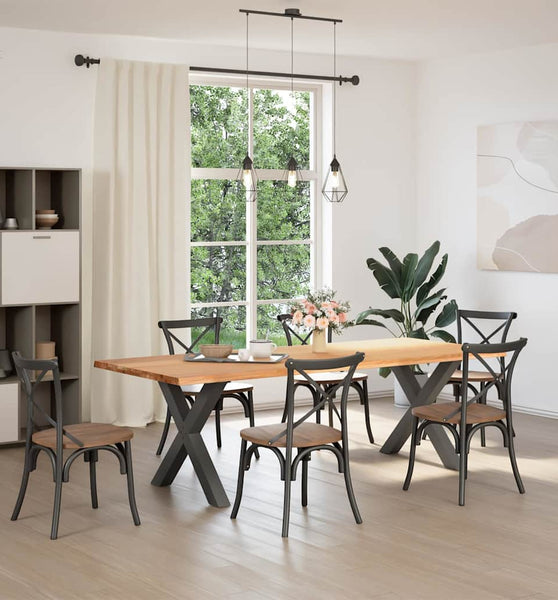 Esstisch mit Baumkanten 240x100x74 cm Massivholz Eiche Rechteck