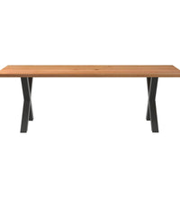 Esstisch mit Baumkanten 240x100x74 cm Massivholz Eiche Rechteck