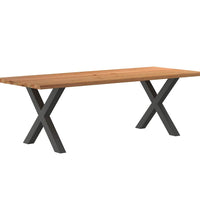 Esstisch mit Baumkanten 240x100x74 cm Massivholz Eiche Rechteck