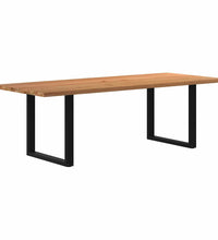 Esstisch mit Baumkanten 240x100x74 cm Massivholz Eiche Rechteck